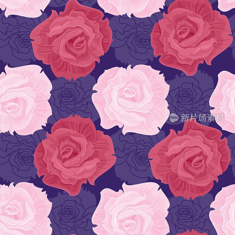 Roses Seamless pattern